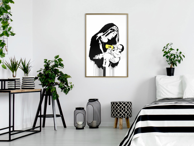 Poster Feeding Mother - black and white composition with a woman in Banksy style 118759 additionalImage 7