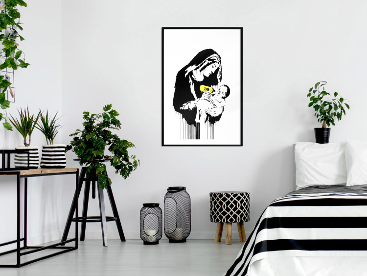 Poster Feeding Mother - black and white composition with a woman in Banksy style 118759 additionalImage 6