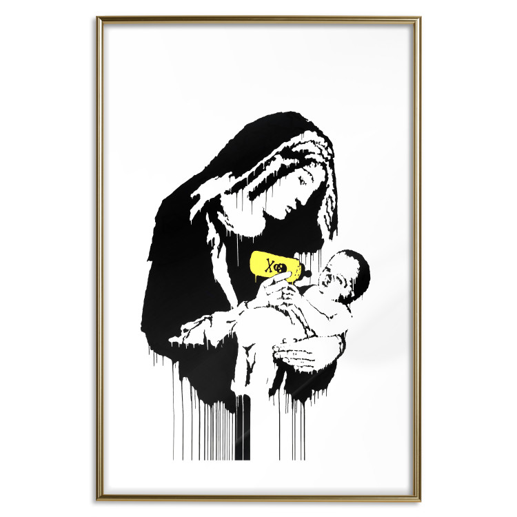 Poster Feeding Mother - black and white composition with a woman in Banksy style 118759 additionalImage 16