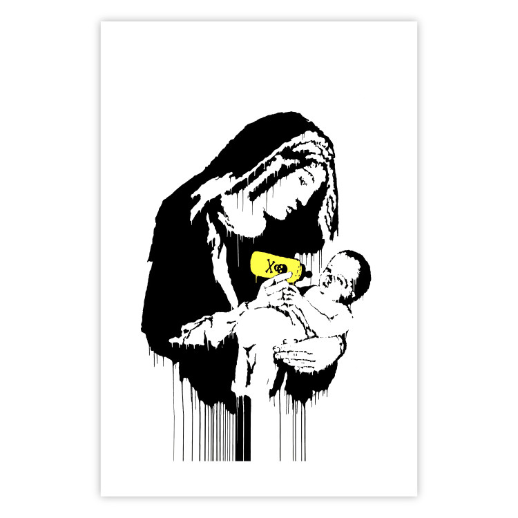 Poster Feeding Mother - black and white composition with a woman in Banksy style 118759 additionalImage 25