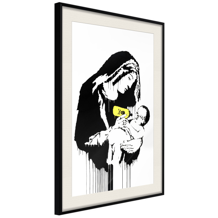 Poster Feeding Mother - black and white composition with a woman in Banksy style 118759 additionalImage 3