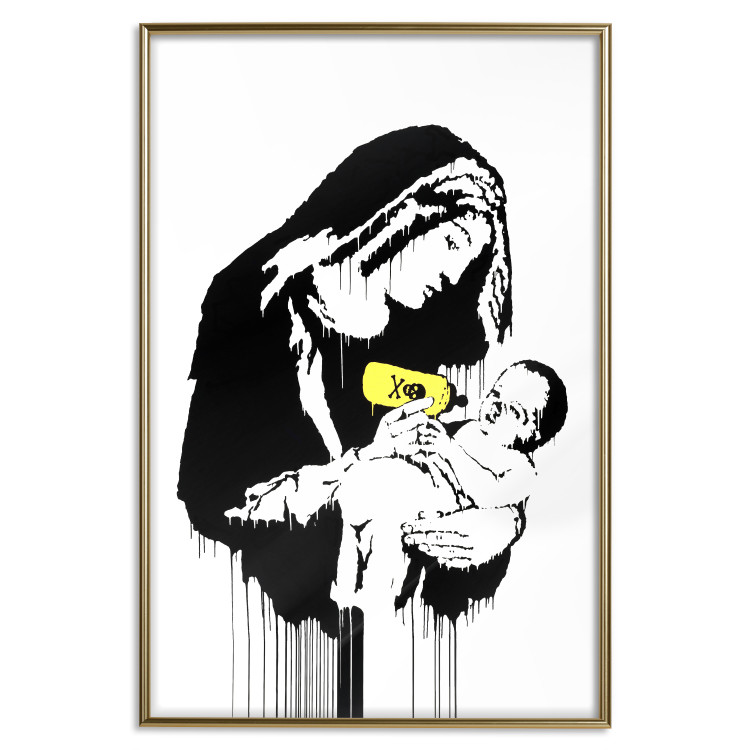 Poster Feeding Mother - black and white composition with a woman in Banksy style 118759 additionalImage 20