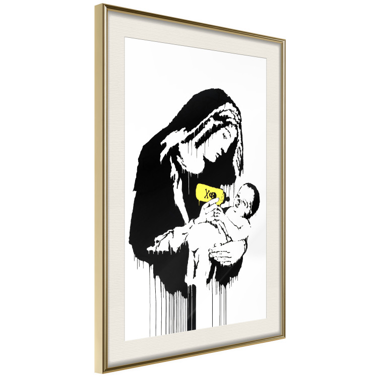 Poster Feeding Mother - black and white composition with a woman in Banksy style 118759 additionalImage 2