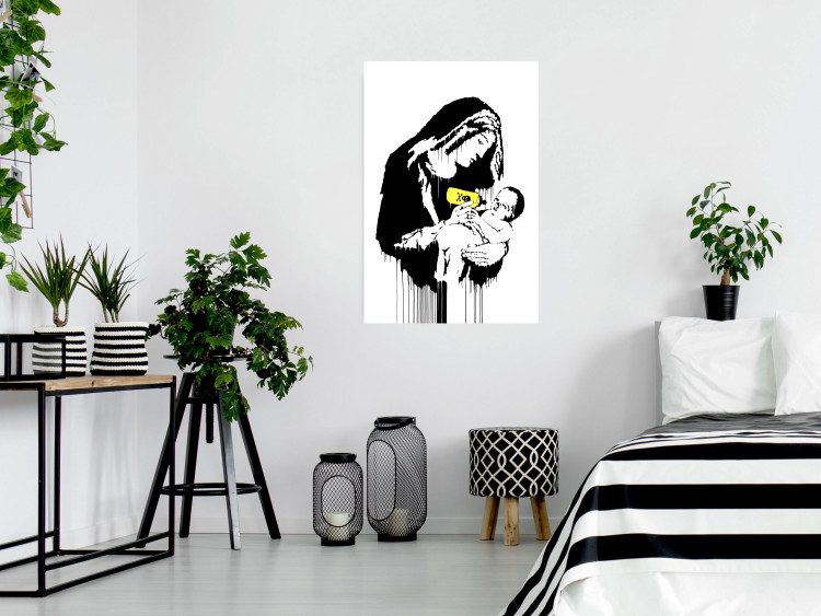 Poster Feeding Mother - black and white composition with a woman in Banksy style 118759 additionalImage 23