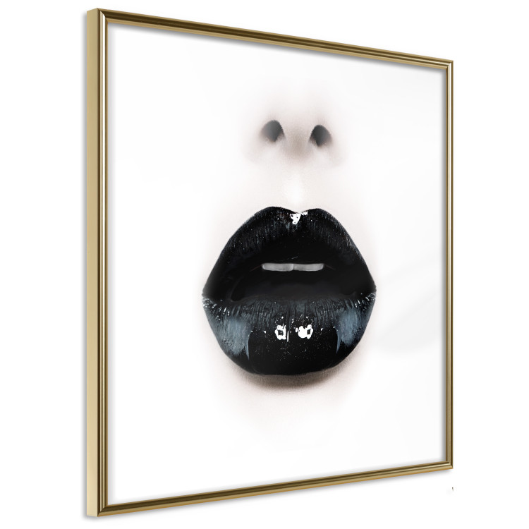 Wall Poster Black Lipstick - simple composition with a woman's face with dark lips 120459 additionalImage 12