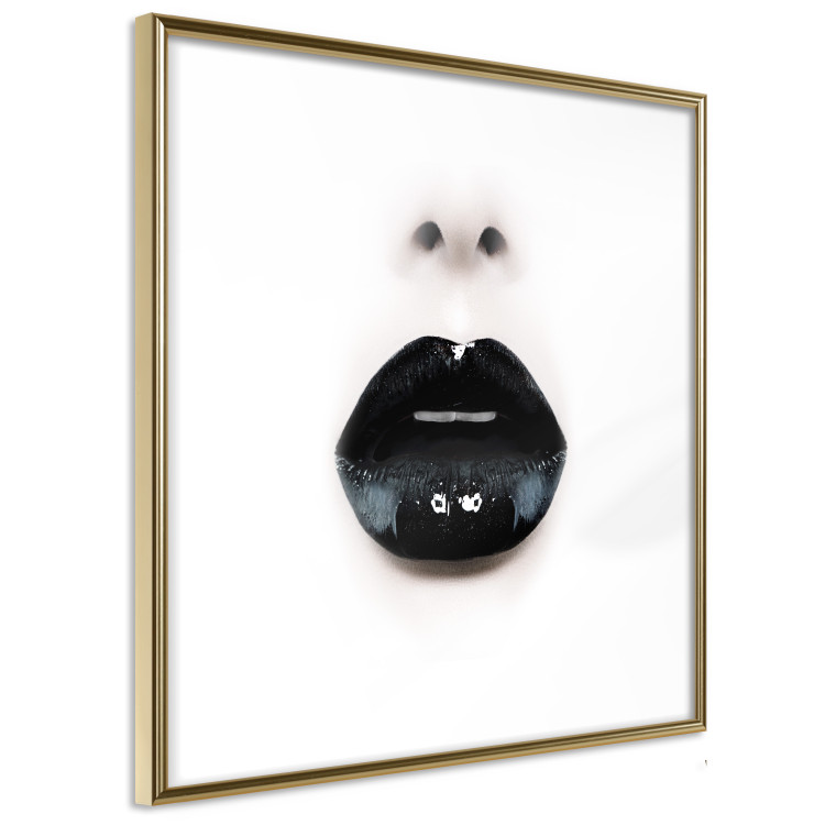 Wall Poster Black Lipstick - simple composition with a woman's face with dark lips 120459 additionalImage 8