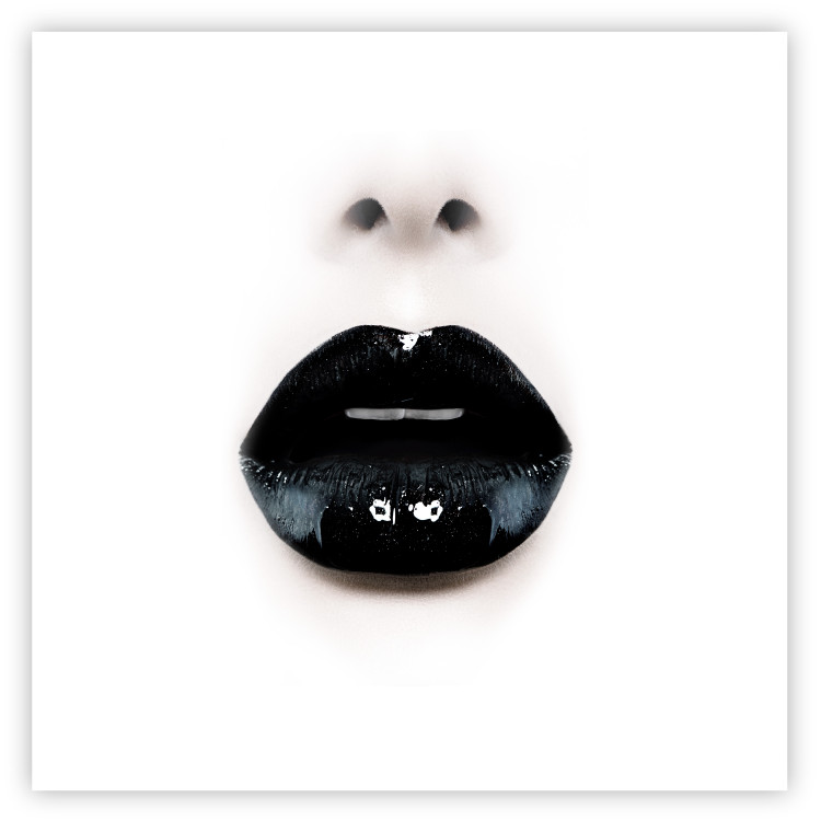 Wall Poster Black Lipstick - simple composition with a woman's face with dark lips 120459 additionalImage 25