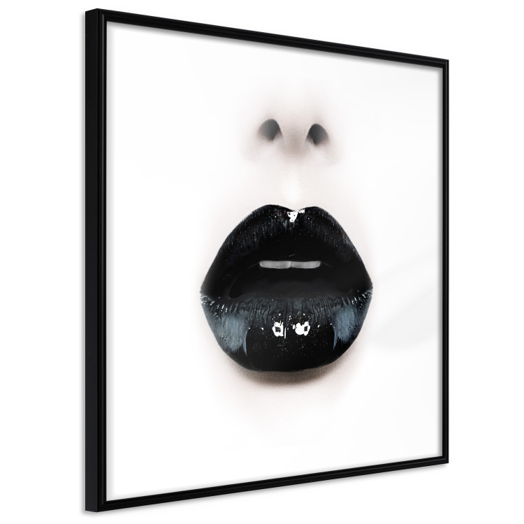 Wall Poster Black Lipstick - simple composition with a woman's face with dark lips 120459 additionalImage 10