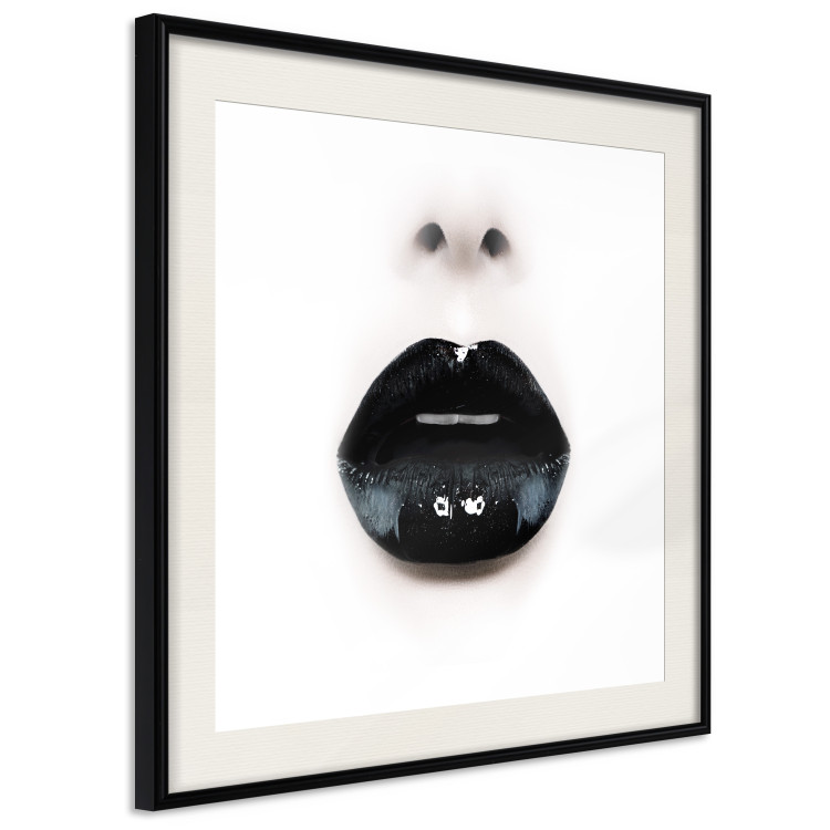 Wall Poster Black Lipstick - simple composition with a woman's face with dark lips 120459 additionalImage 3
