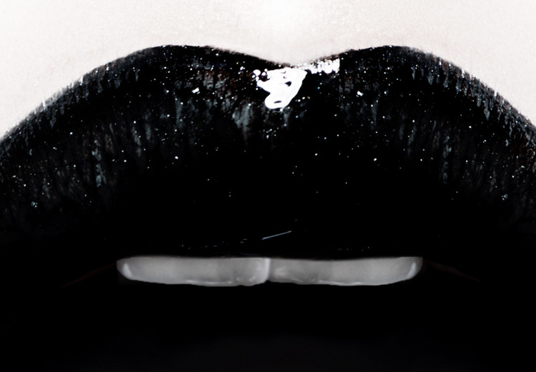 Wall Poster Black Lipstick - simple composition with a woman's face with dark lips 120459 additionalImage 11