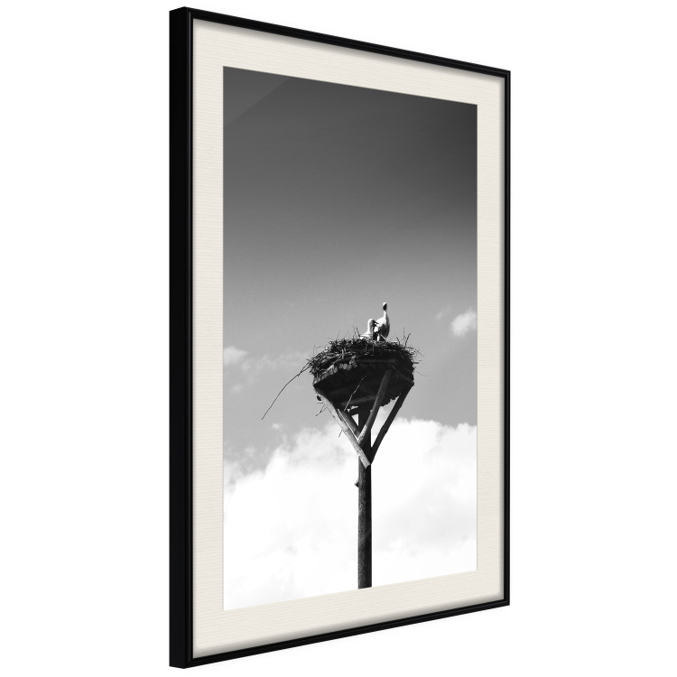 Poster Stork's Nest - photograph of birds in a nest against a sky and clouds backdrop 122359 additionalImage 3