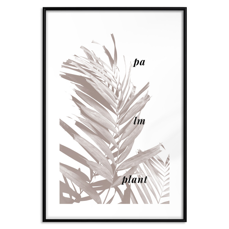 Wall Poster Palm Plant - gray palm leaf with English text on a white background 122959 additionalImage 15