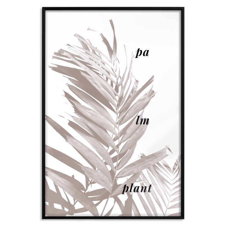 Wall Poster Palm Plant - gray palm leaf with English text on a white background 122959 additionalImage 18
