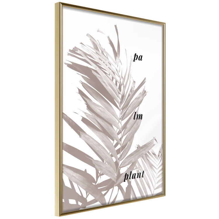 Wall Poster Palm Plant - gray palm leaf with English text on a white background 122959 additionalImage 12