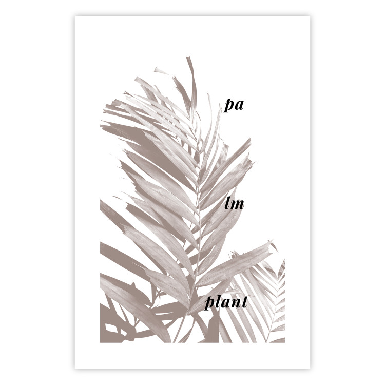 Wall Poster Palm Plant - gray palm leaf with English text on a white background 122959 additionalImage 19