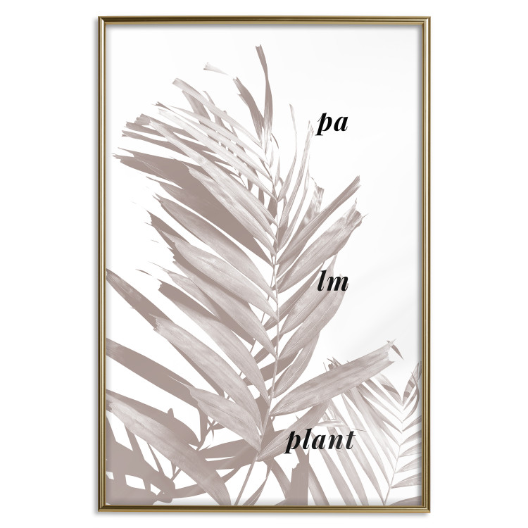 Wall Poster Palm Plant - gray palm leaf with English text on a white background 122959 additionalImage 16