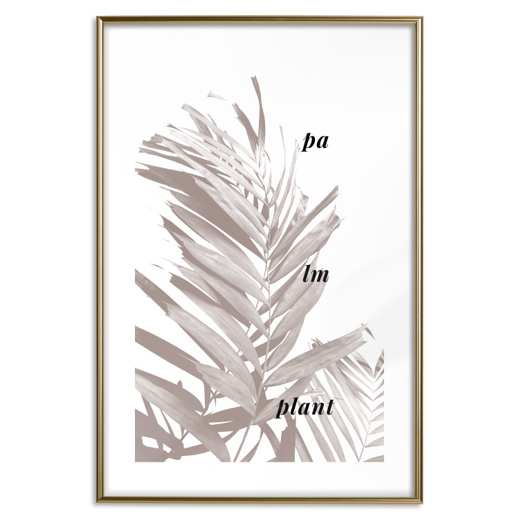 Wall Poster Palm Plant - gray palm leaf with English text on a white background 122959 additionalImage 14