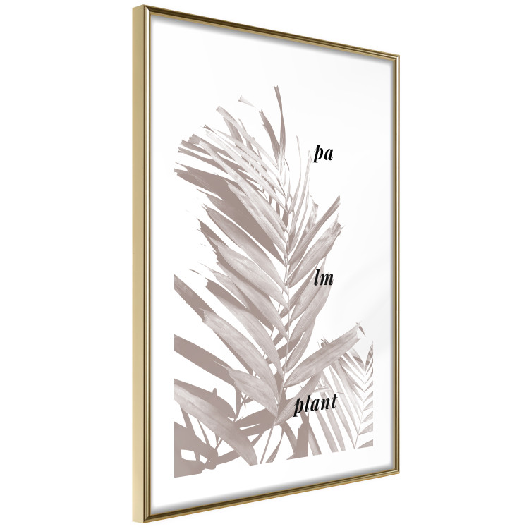 Wall Poster Palm Plant - gray palm leaf with English text on a white background 122959 additionalImage 6