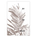 Wall Poster Palm Plant - gray palm leaf with English text on a white background 122959