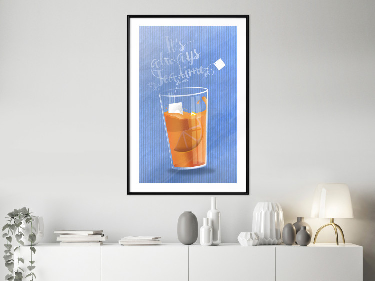 Wall Poster It's Always Tea Time - orange teacup with English text 125259 additionalImage 6