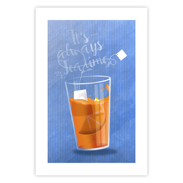 Wall Poster It's Always Tea Time - orange teacup with English text 125259 additionalImage 25