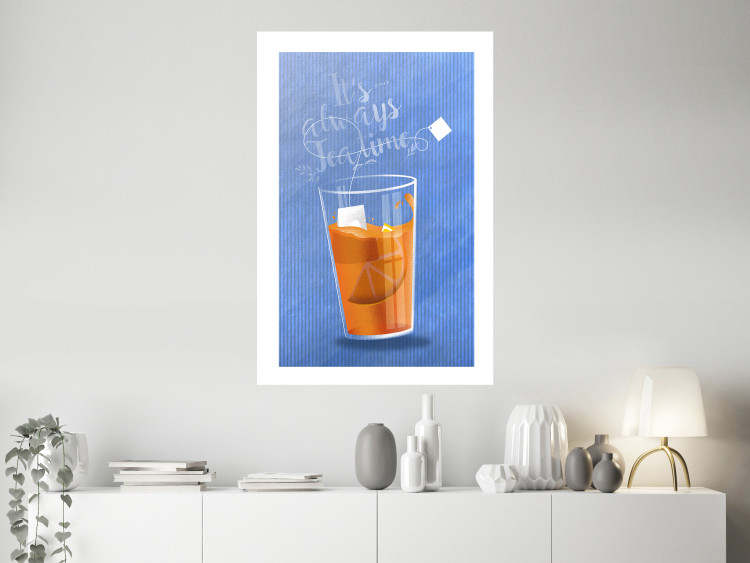 Wall Poster It's Always Tea Time - orange teacup with English text 125259 additionalImage 2