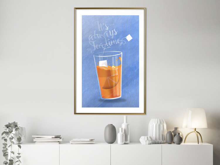 Wall Poster It's Always Tea Time - orange teacup with English text 125259 additionalImage 15