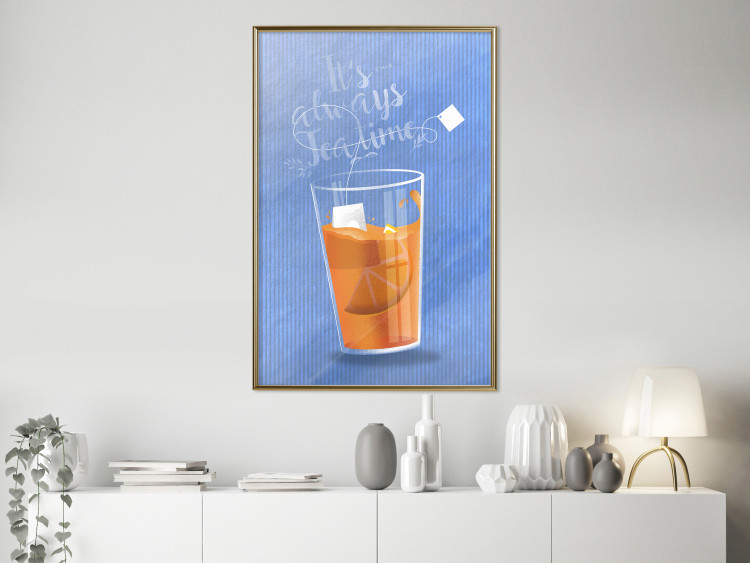 Wall Poster It's Always Tea Time - orange teacup with English text 125259 additionalImage 7