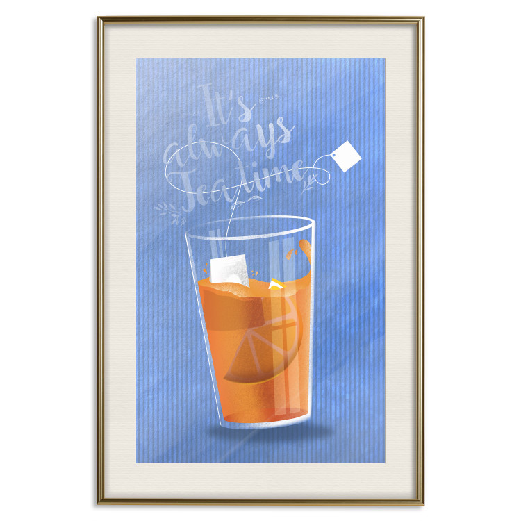 Wall Poster It's Always Tea Time - orange teacup with English text 125259 additionalImage 19