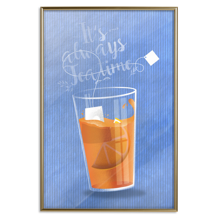 Wall Poster It's Always Tea Time - orange teacup with English text 125259 additionalImage 20