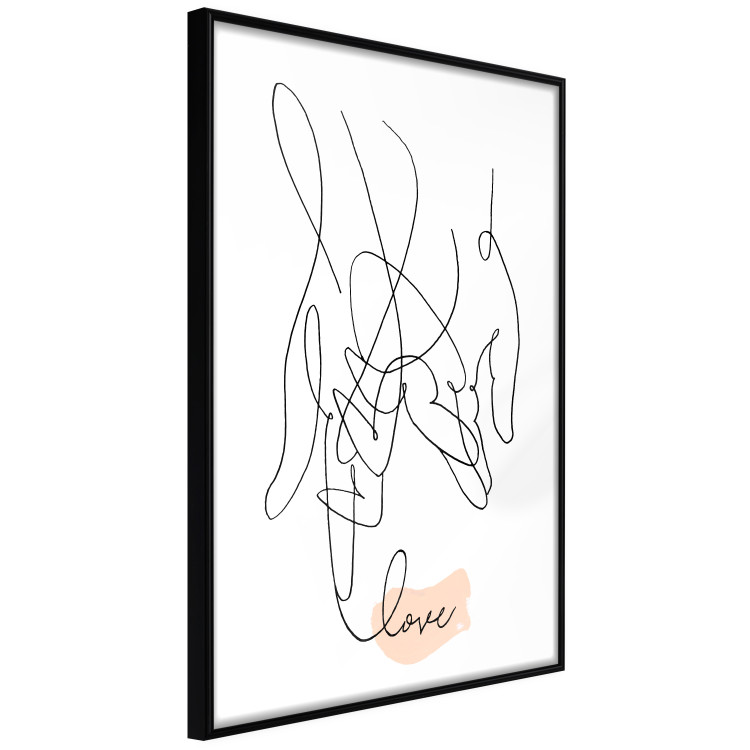 Poster Entangled Feeling - line art of holding hands and English text 125359 additionalImage 10
