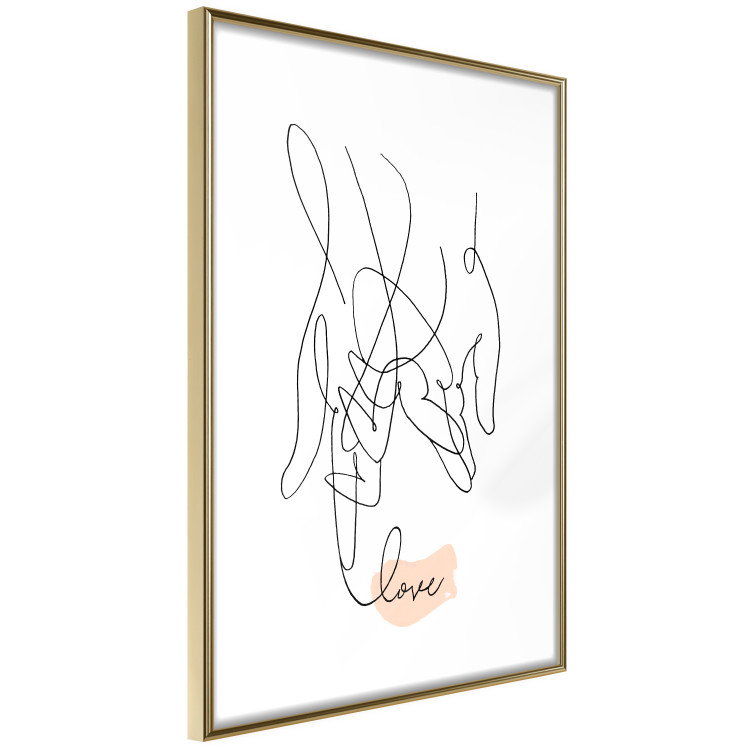 Poster Entangled Feeling - line art of holding hands and English text 125359 additionalImage 8