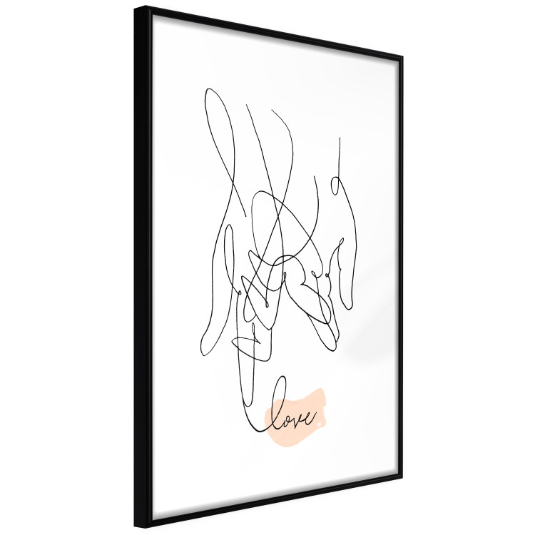 Poster Entangled Feeling - line art of holding hands and English text 125359 additionalImage 13
