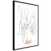 Poster Entangled Feeling - line art of holding hands and English text 125359 additionalThumb 12