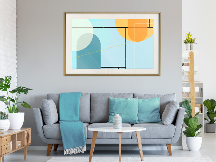 Poster Arranged Ocean - abstract colorful figures on a blue background 126559 additionalImage 22