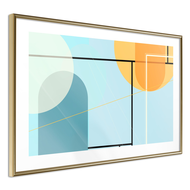 Poster Arranged Ocean - abstract colorful figures on a blue background 126559 additionalImage 9