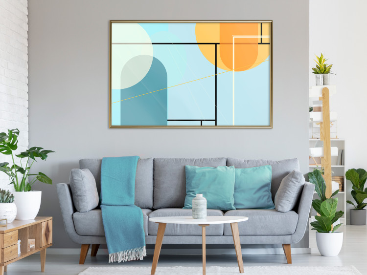 Poster Arranged Ocean - abstract colorful figures on a blue background 126559 additionalImage 7