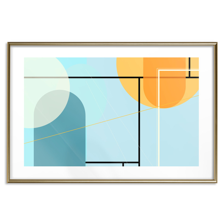 Poster Arranged Ocean - abstract colorful figures on a blue background 126559 additionalImage 14