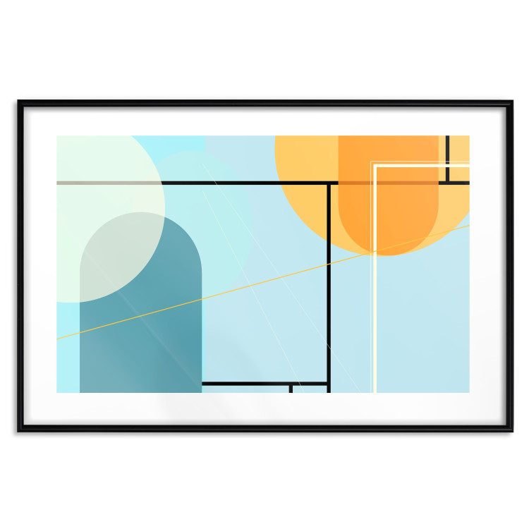 Poster Arranged Ocean - abstract colorful figures on a blue background 126559 additionalImage 17