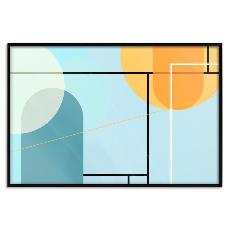Poster Arranged Ocean - abstract colorful figures on a blue background 126559 additionalImage 16