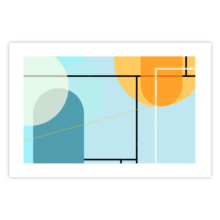 Poster Arranged Ocean - abstract colorful figures on a blue background 126559 additionalImage 25