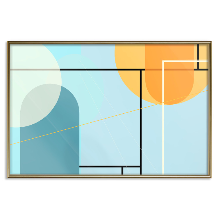 Poster Arranged Ocean - abstract colorful figures on a blue background 126559 additionalImage 17