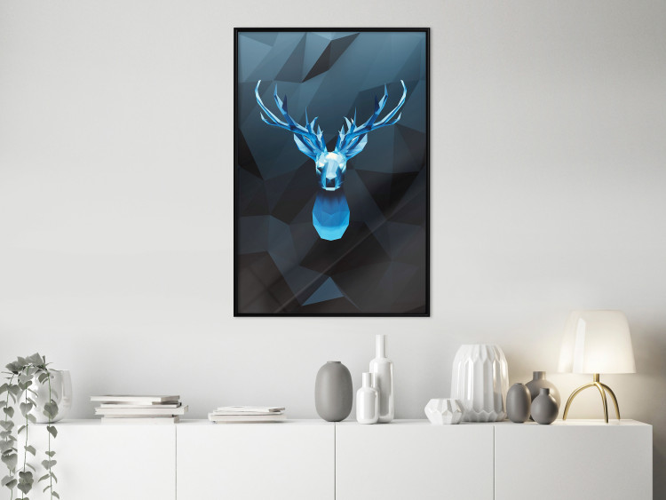 Wall Poster Icy Deer - deer head against abstract figures 126659 additionalImage 4