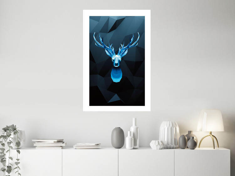 Wall Poster Icy Deer - deer head against abstract figures 126659 additionalImage 3