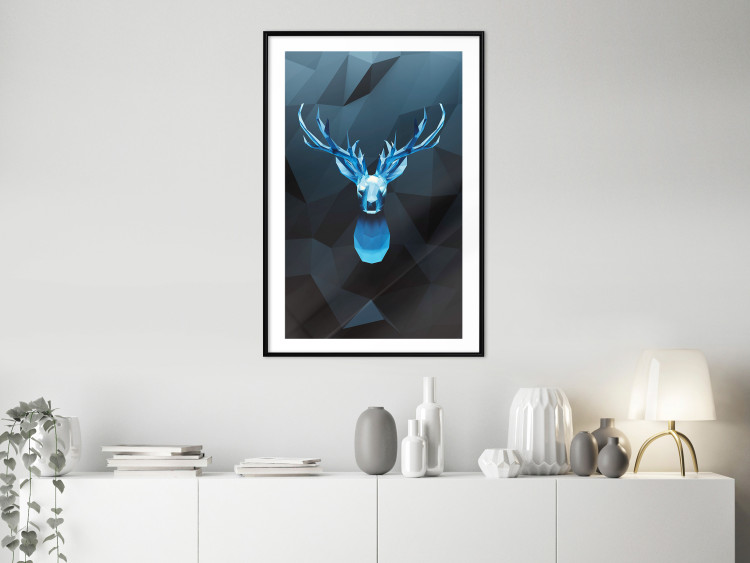 Wall Poster Icy Deer - deer head against abstract figures 126659 additionalImage 18