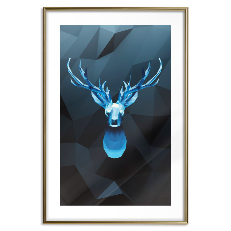 Wall Poster Icy Deer - deer head against abstract figures 126659 additionalImage 14