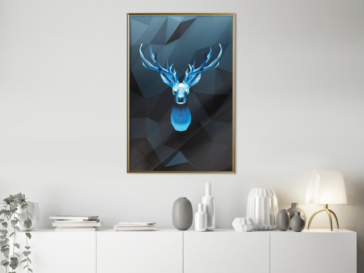 Wall Poster Icy Deer - deer head against abstract figures 126659 additionalImage 5