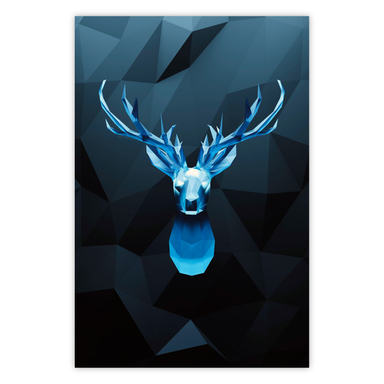 Wall Poster Icy Deer - deer head against abstract figures 126659