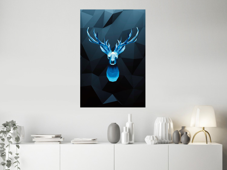 Wall Poster Icy Deer - deer head against abstract figures 126659 additionalImage 2