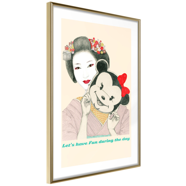 Poster Funny Geisha - portrait of a woman with a mouse mask in an oriental motif 126859 additionalImage 7